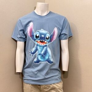 Disney Stitch Graphic T-Shirt Blue Short Sleeve Tee Men’s Size Large Unisex